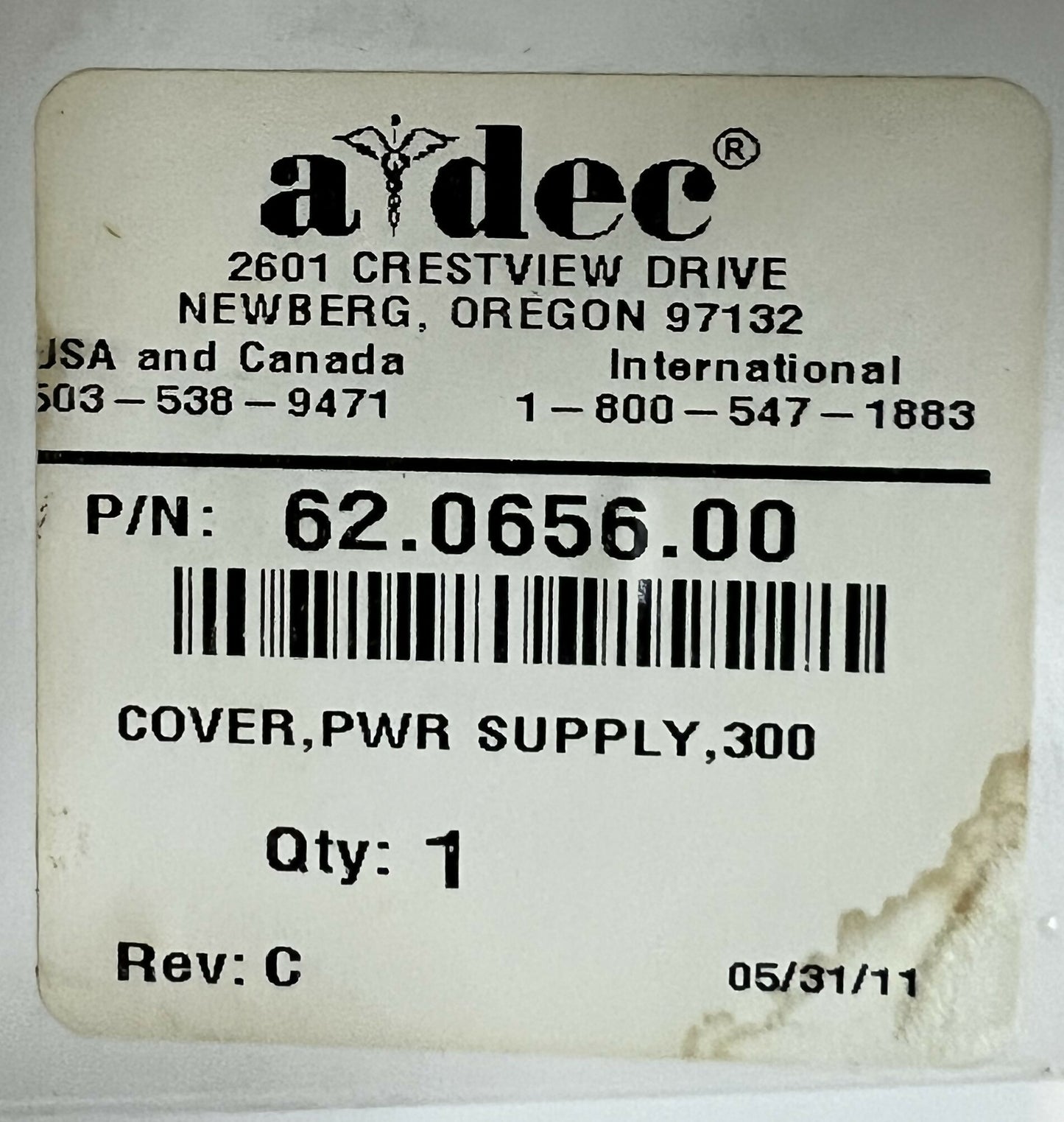 A-DEC 311 Power Supply Cover