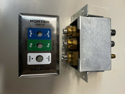 Porter Compact Triple Outlet for Cabinets w/ Back Connections
